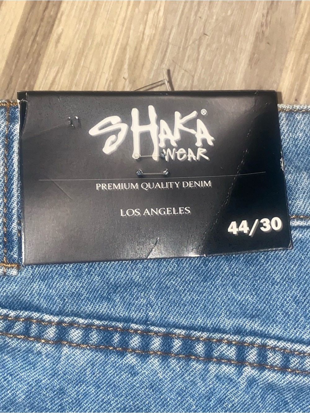 Shaka wear 44/30 Los Angeles Men's Blue Denim Jeans stone wash og